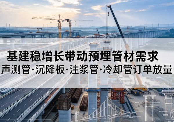 博乐基建稳增长带动预埋监测管材需求，声测管、沉降板、注浆管订单持续放量